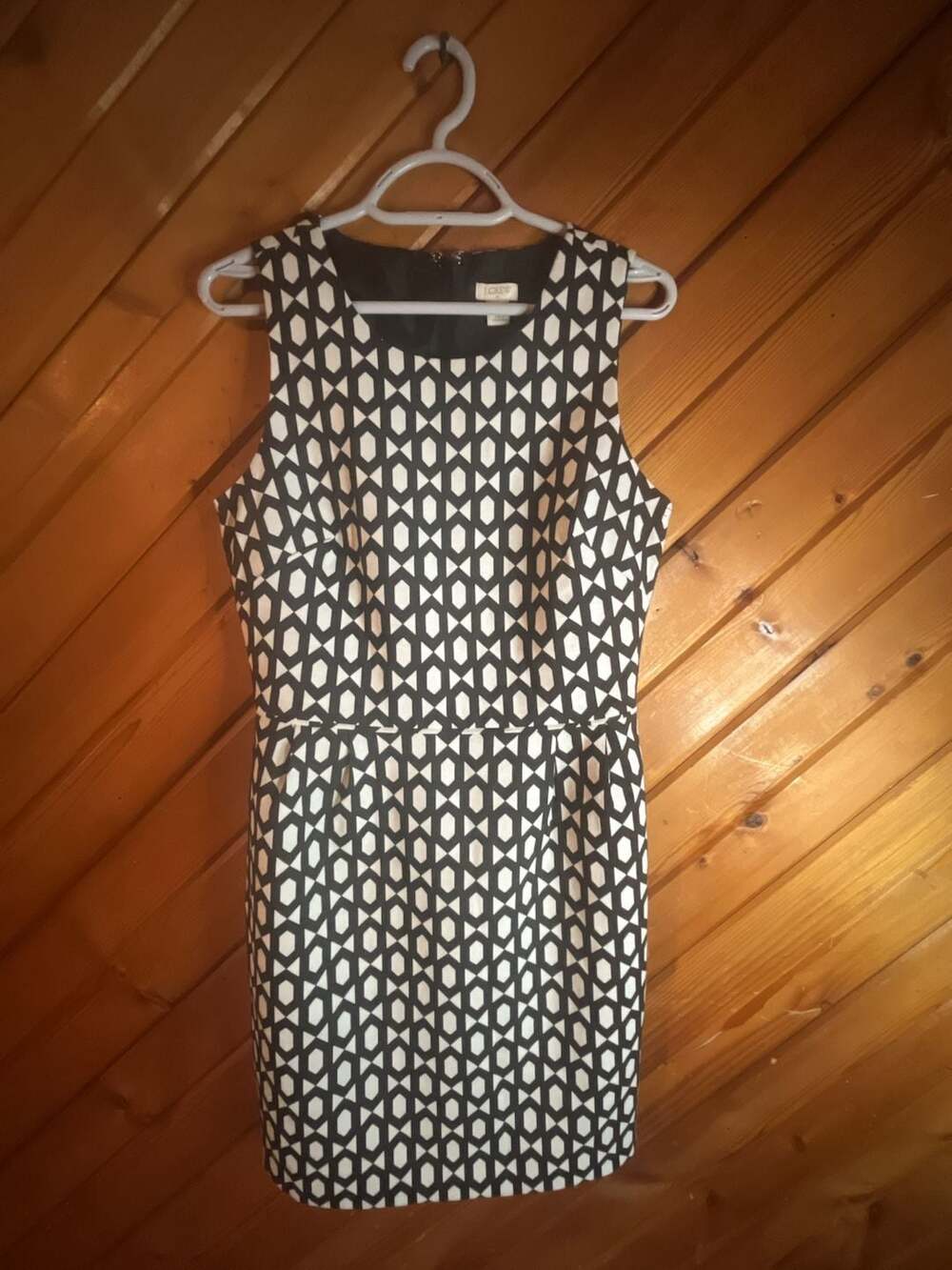 J. Crew Black and White Geometric Print Sleeveless Dress Size 4